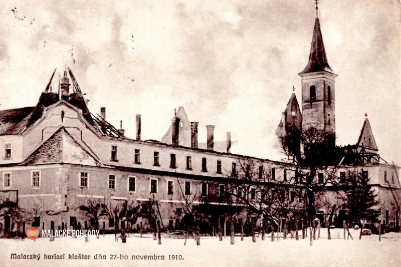 Požiar Čierneho kláštora v Malackách, 1910